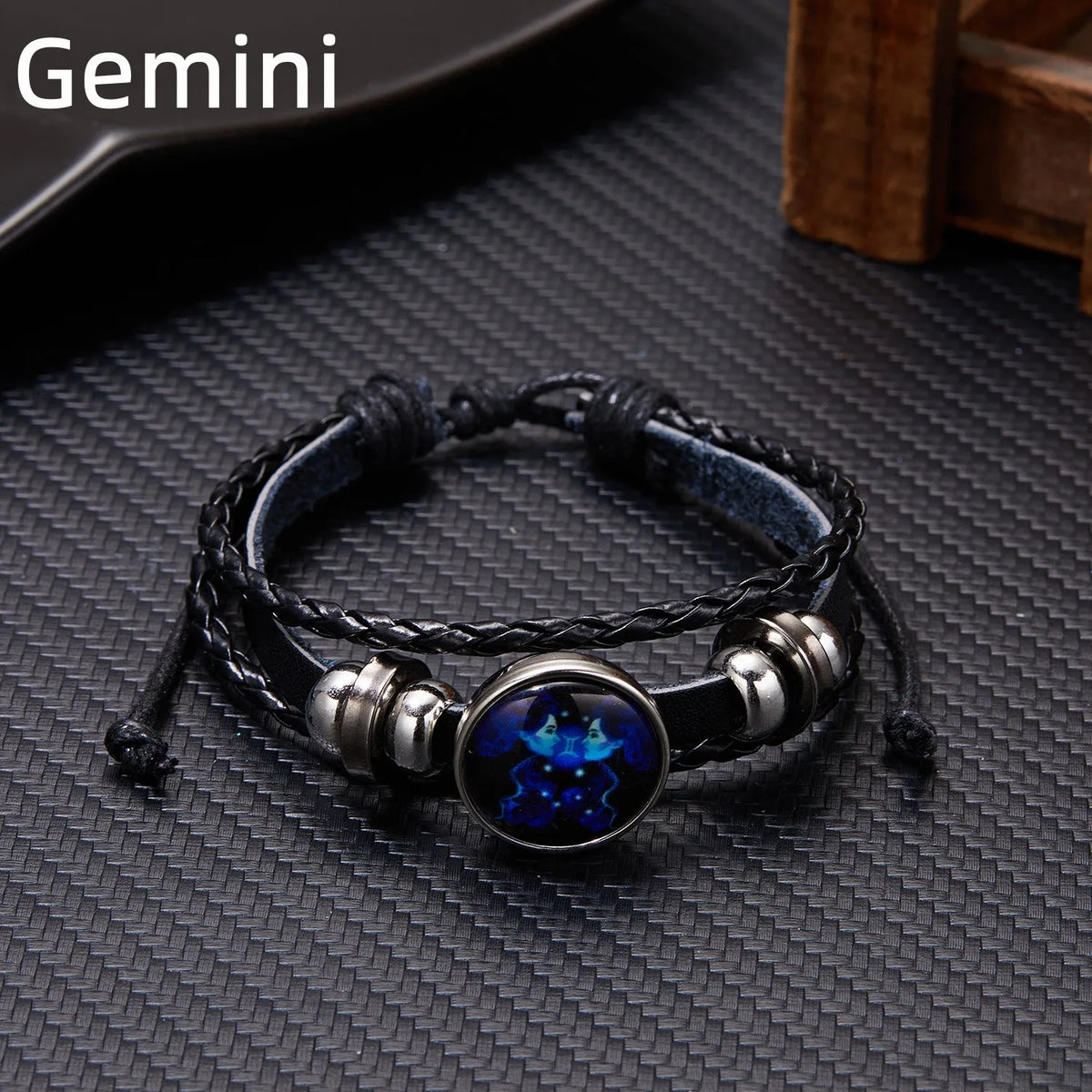 Zodiac Sign Luminous Leather Wrap Bracelet
