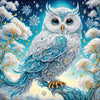 5D Owl Diamond Painting Kit with Tree Branch Design