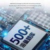 A close-up of a circuit board with glowing blue lines, featuring text promoting 500+ electronic question banks for scientific