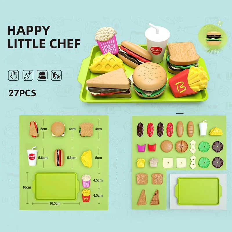 Pretend Play Hamburger & Food Toy Set