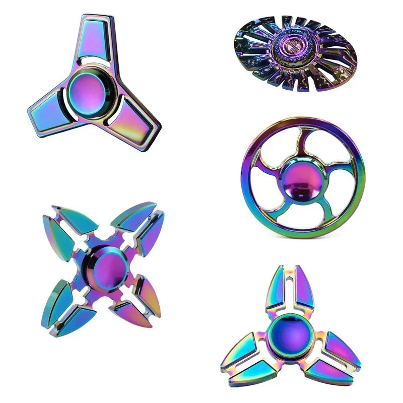 Rainbow Metal Fidget Spinner – Smooth Spinning Anxiety Relief Toy