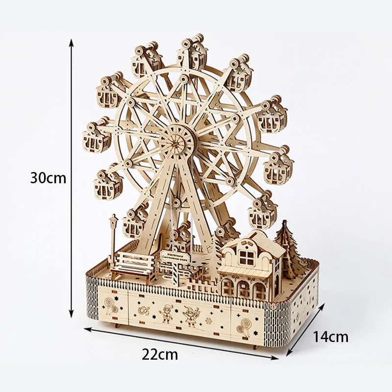 Wooden Ferris Wheel 3D Puzzle – DIY Model Kit for Home Décor