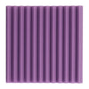 A rectangular panel of purple acoustic foam with vertical ribbed texture.