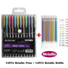 Metallic Glitter Gel Pens with Storage Case
