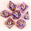 Liquid Core Polyhedral Dice Set – 7 Sharp-Edge Resin Dice with Swirling Quicksand