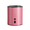 A pink electric wax melt heater with a black top and control buttons is shown.