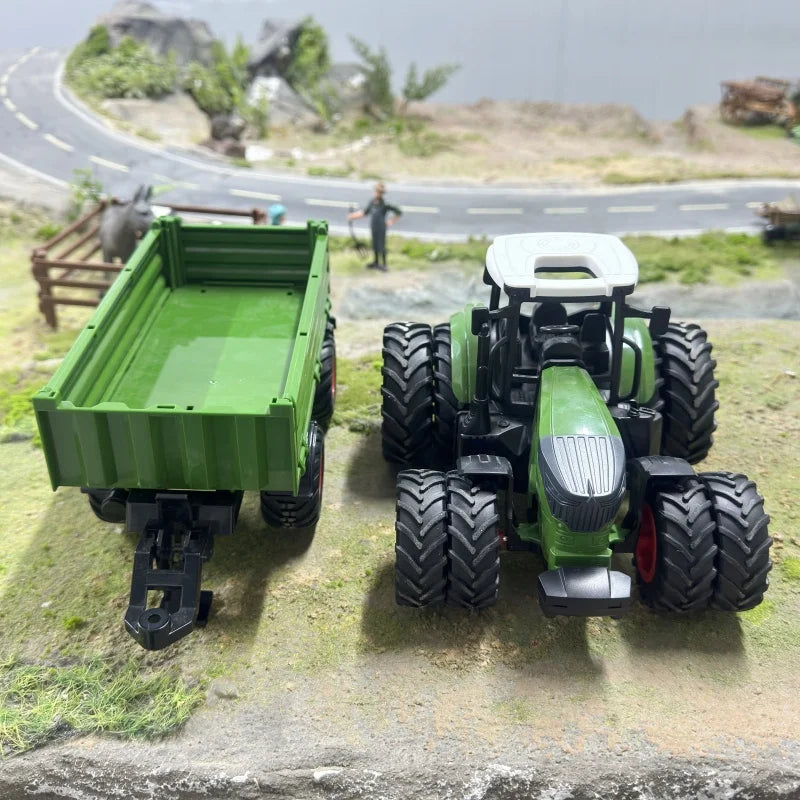 16.5" Farm Tractor Playset with Trailer, Animals & Fencing