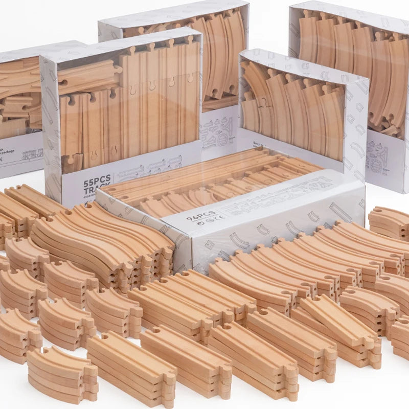 Wooden Train Track Expansion Set – Compatible with All Major Brands