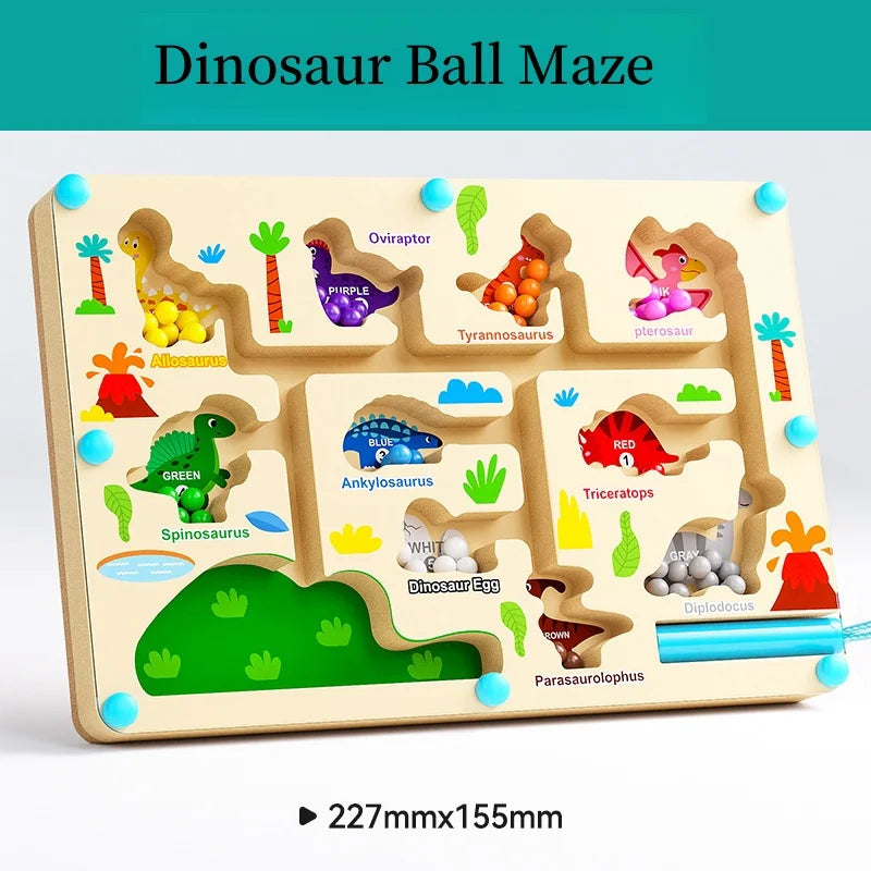 Magnetic Color Sorting Maze Wooden Puzzle Board for Toddlers