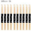 A set of ten pairs of maple wood drumsticks with nylon tips, labeled 5A.