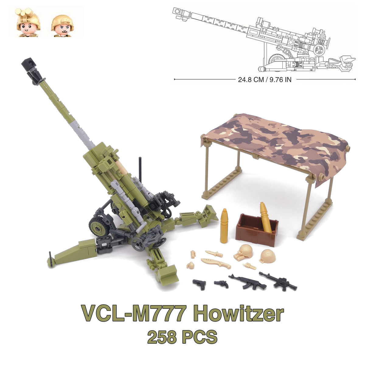 Military Hummer Tank Building Blocks Set