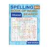 A colorful book titled Spelling Big Book of Word Search Advanced Search with new words and puzzles.