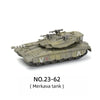 A building block set of a military tank model, designated NO.23-62 Merkava tank.