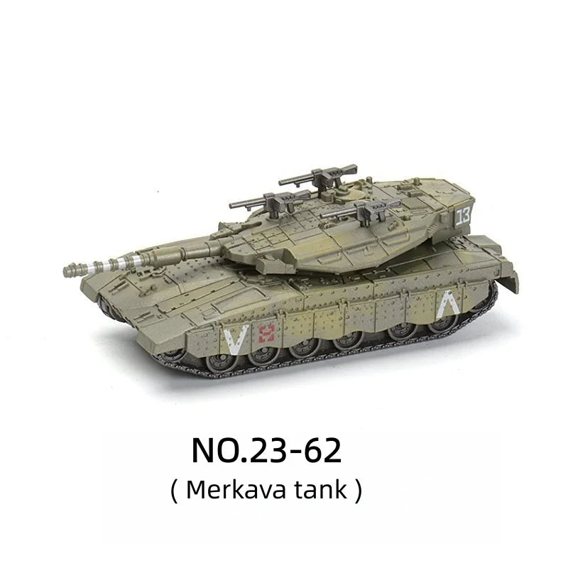 A building block set of a military tank model, designated NO.23-62 Merkava tank.
