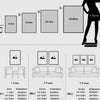 A guide showing various sizes of canvas wall art options for selection.