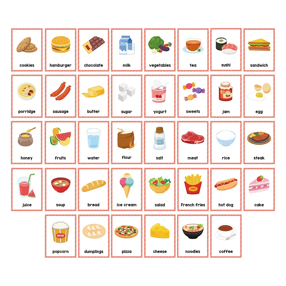 Montessori English Word Learning Cards for Kids