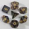 Nebula Effect Polyhedral Dice Set — 7 Transparent Acrylic Dice for D&D and RPGs