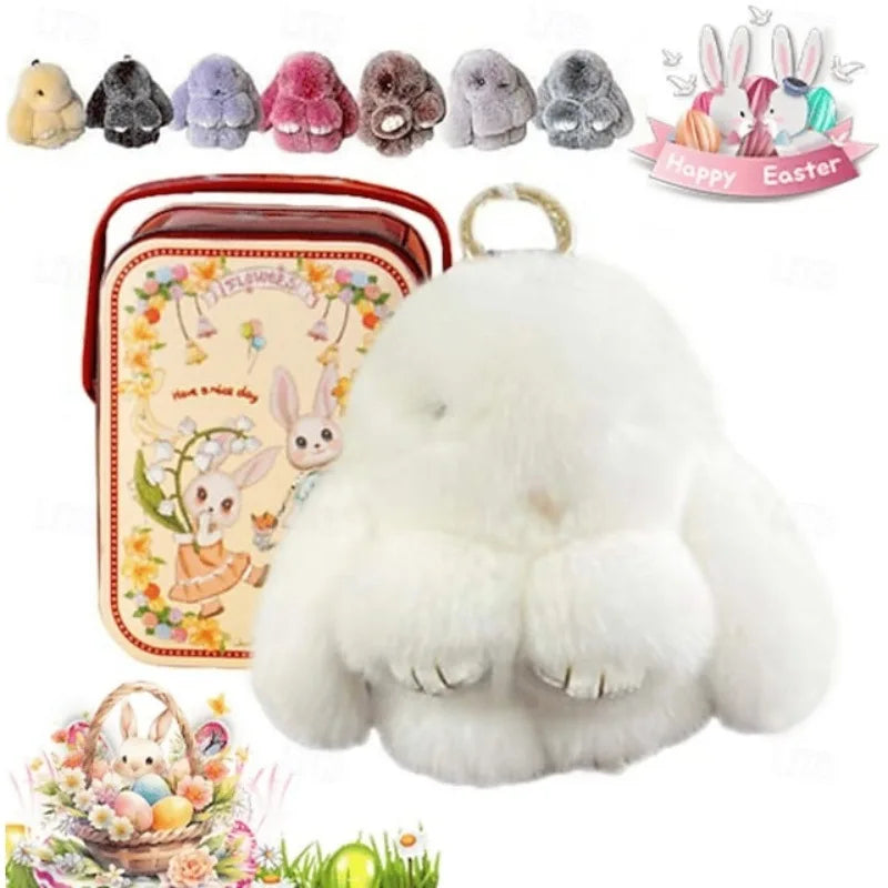 Plush Bunny Keychain Charm