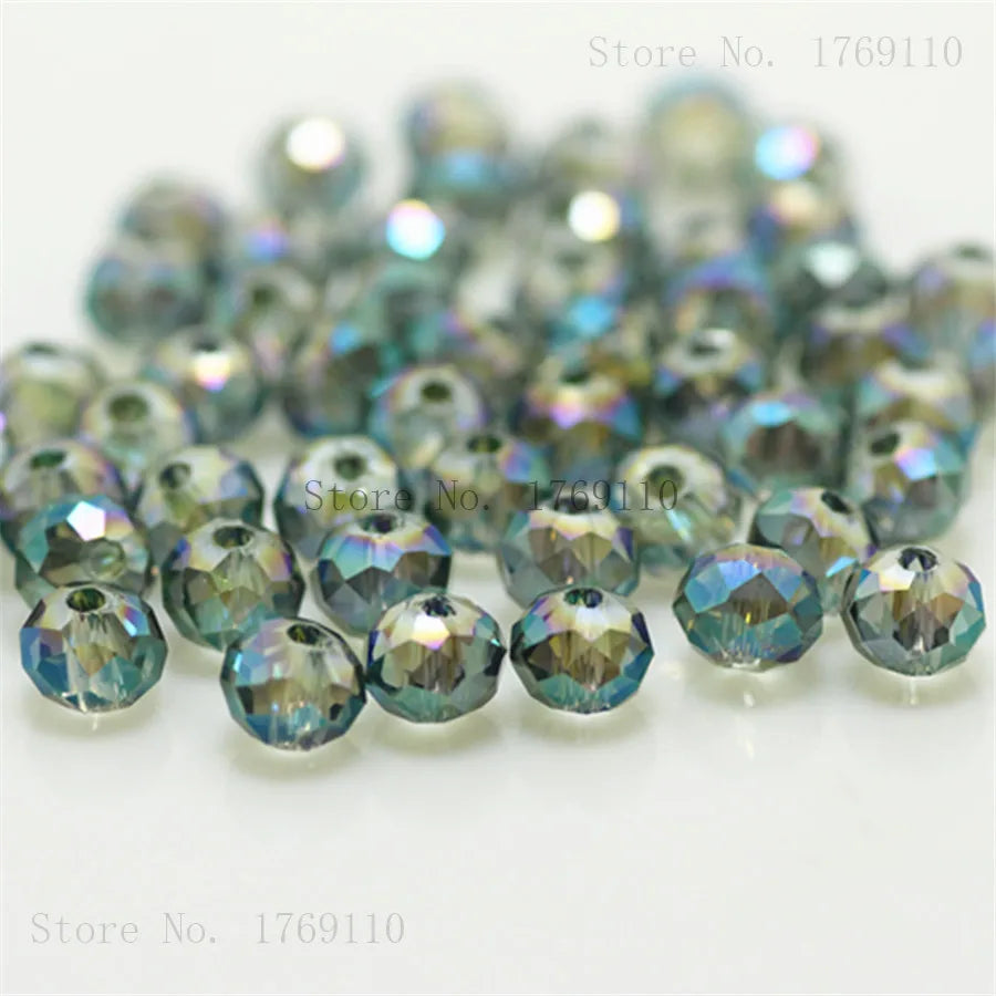 Faceted Crystal Glass Rondelle Beads for Jewelry Making