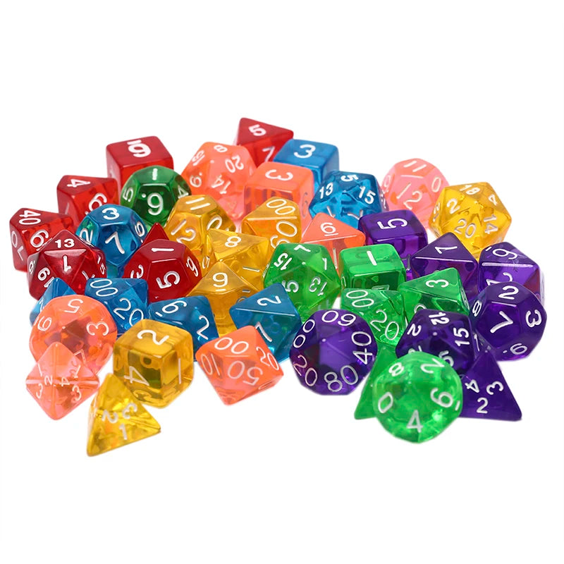 Multicolor Polyhedral Dice Set for RPG and Board Games
