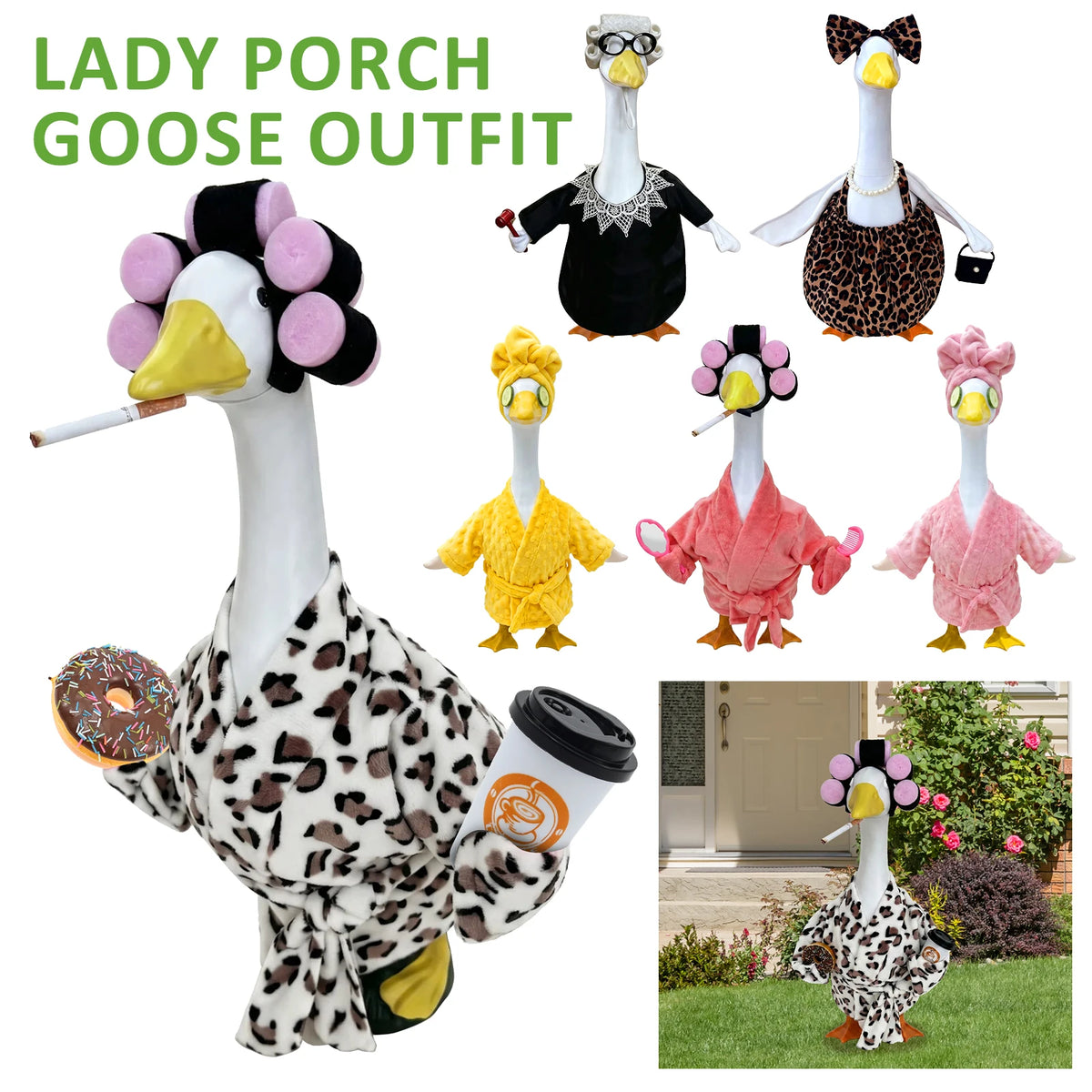 Whimsical Lawn Goose Outfit Set with Accessories