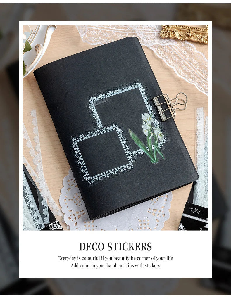 Lace Design Decorative Stickers for Journaling & Scrapbooking