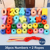 Wooden Animal & Fruit Threading Beads Set for Toddlers