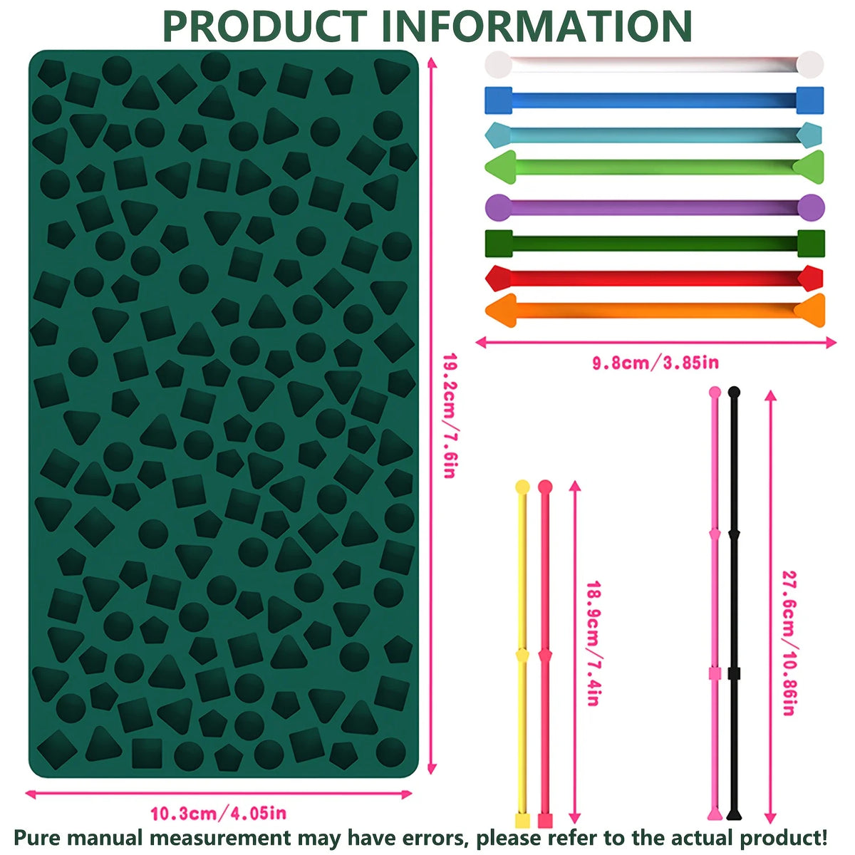 Silicone Sensory Activity Board with Geometric Shape Strips and Storage Bag