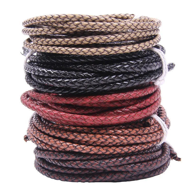 Genuine Braided Leather Cord for Jewelry Making