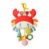 Montessori Baby Sensory Crab Toy with Clip, Rattle & Teether for 0-6 Months