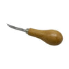 A professional bezel setting pusher tool with a wooden handle.