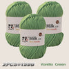Three skeins of Vanilla Green milk cot skin-friendly acrylic yarn for knitting and crochet