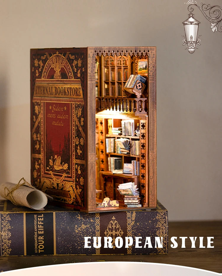 Eternal Bookstore DIY Book Nook Kit with LED Lighting