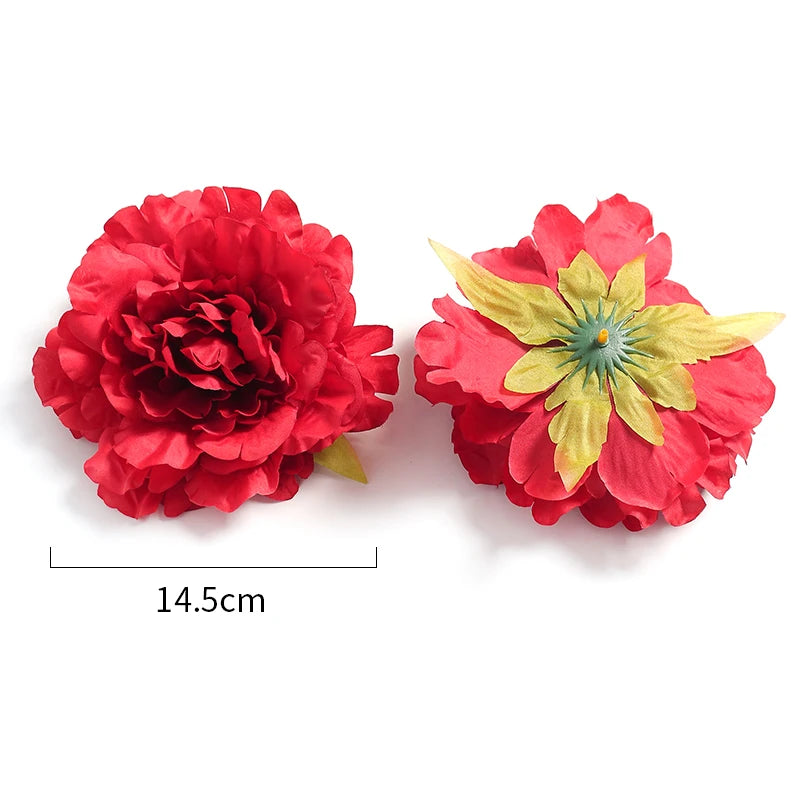 Silk Peony Artificial Flower Heads for Crafts and Home Decor