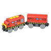 Magnetic Wooden Train Set with Locomotive and Two Carriages