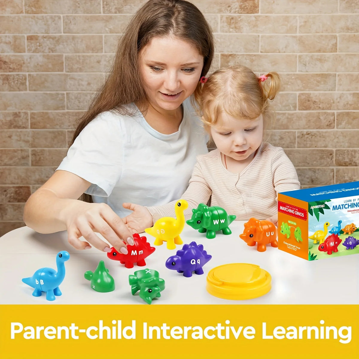 Dinosaur Letter & Number Matching Game for Early Learning