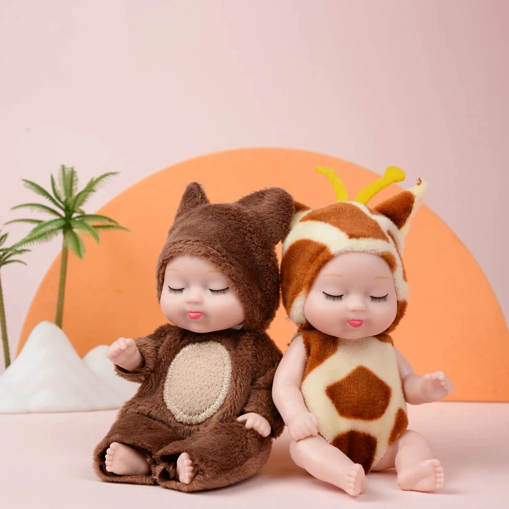 Mini Sleeping Baby Dolls with Clothes - Set of 6