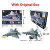 A model kit of the J-35 Stealth Fighter jet with its original box and assembly instructions.