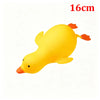 A yellow squishy toy shaped like a duck, measuring 16cm.