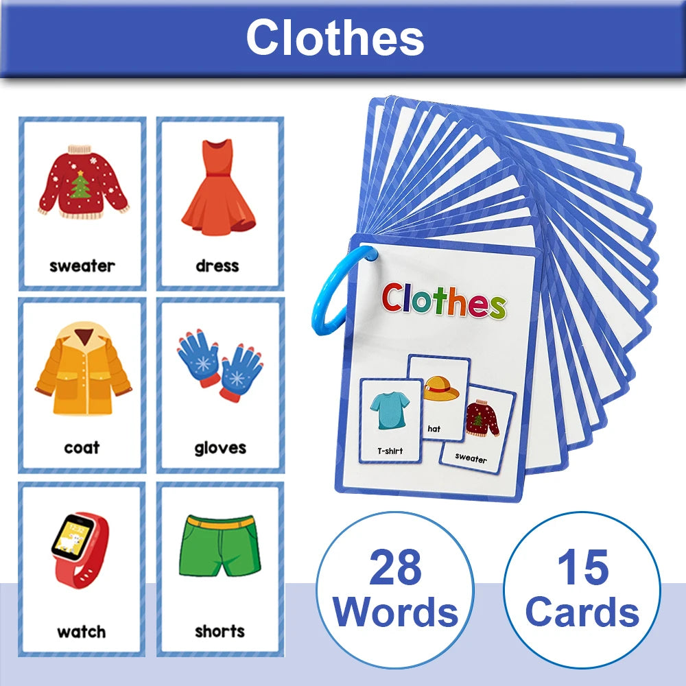 Montessori English Word Learning Cards for Kids