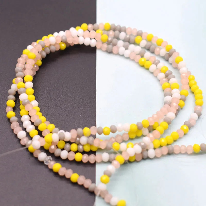Mixed-Color Rondelle Glass Beads for Jewelry Making