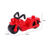 A red city traffic vehicle building block set featuring trucks and buses.