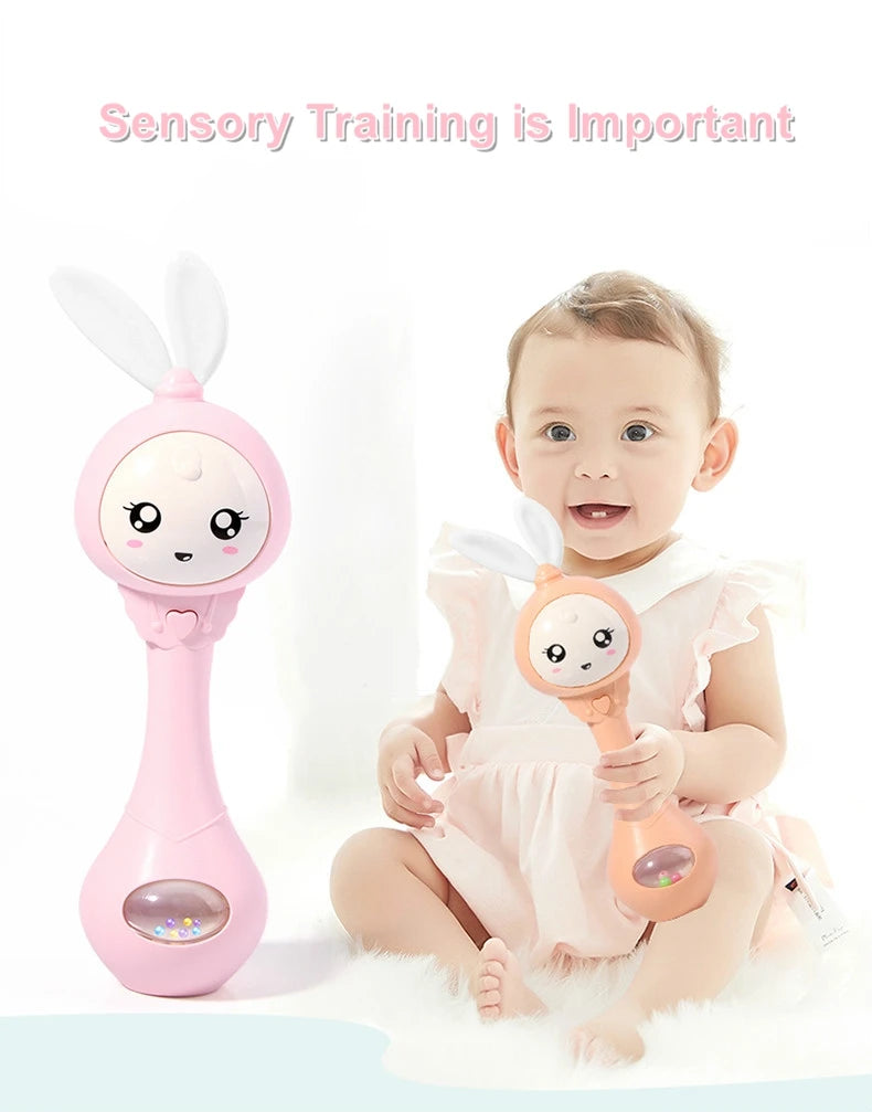 Musical Rabbit Rattle and Teether Toy for Babies