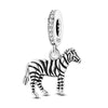 Sterling silver charm bead shaped like a zebra for DIY bracelet making