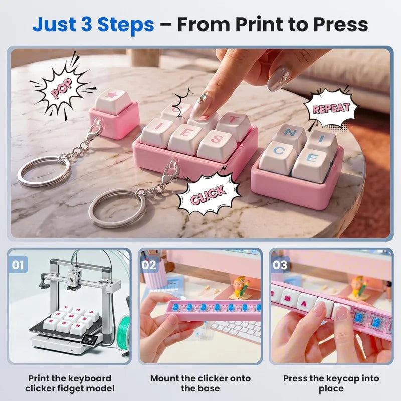 Tactile Blue Mechanical Switch Kit for 3D Printed Clickers