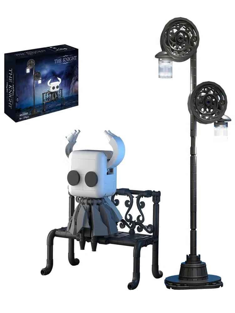 Hollow Knight Building Blocks Set – Ghost Figure with Street Lighting