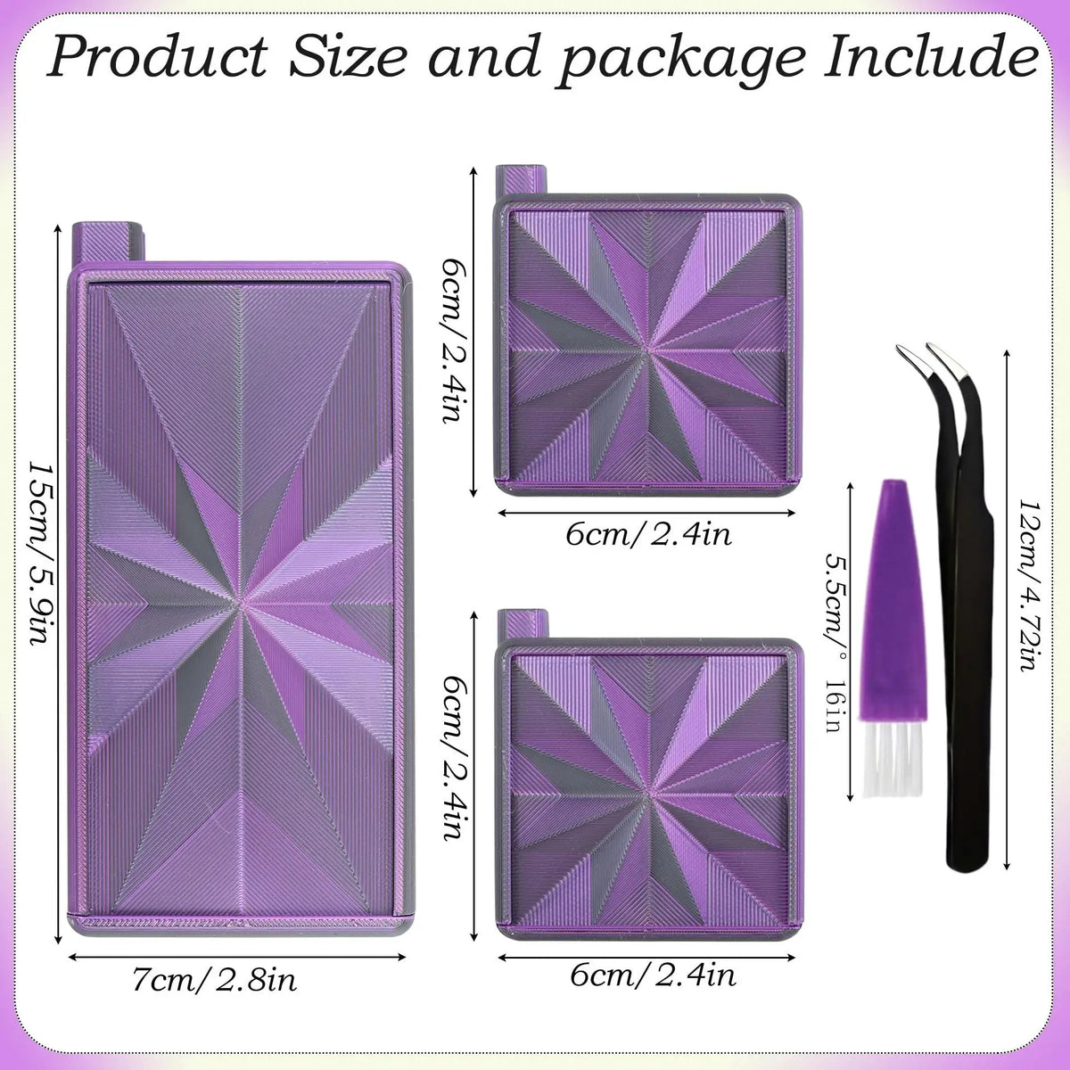 Stackable Diamond Painting Organizer Tray with Tweezers & Brush