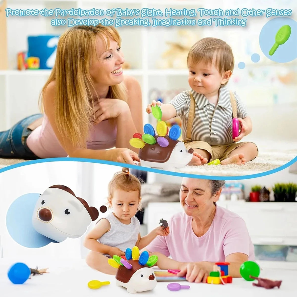 Sensory Hedgehog Toy for Toddlers – Montessori Fine Motor Development