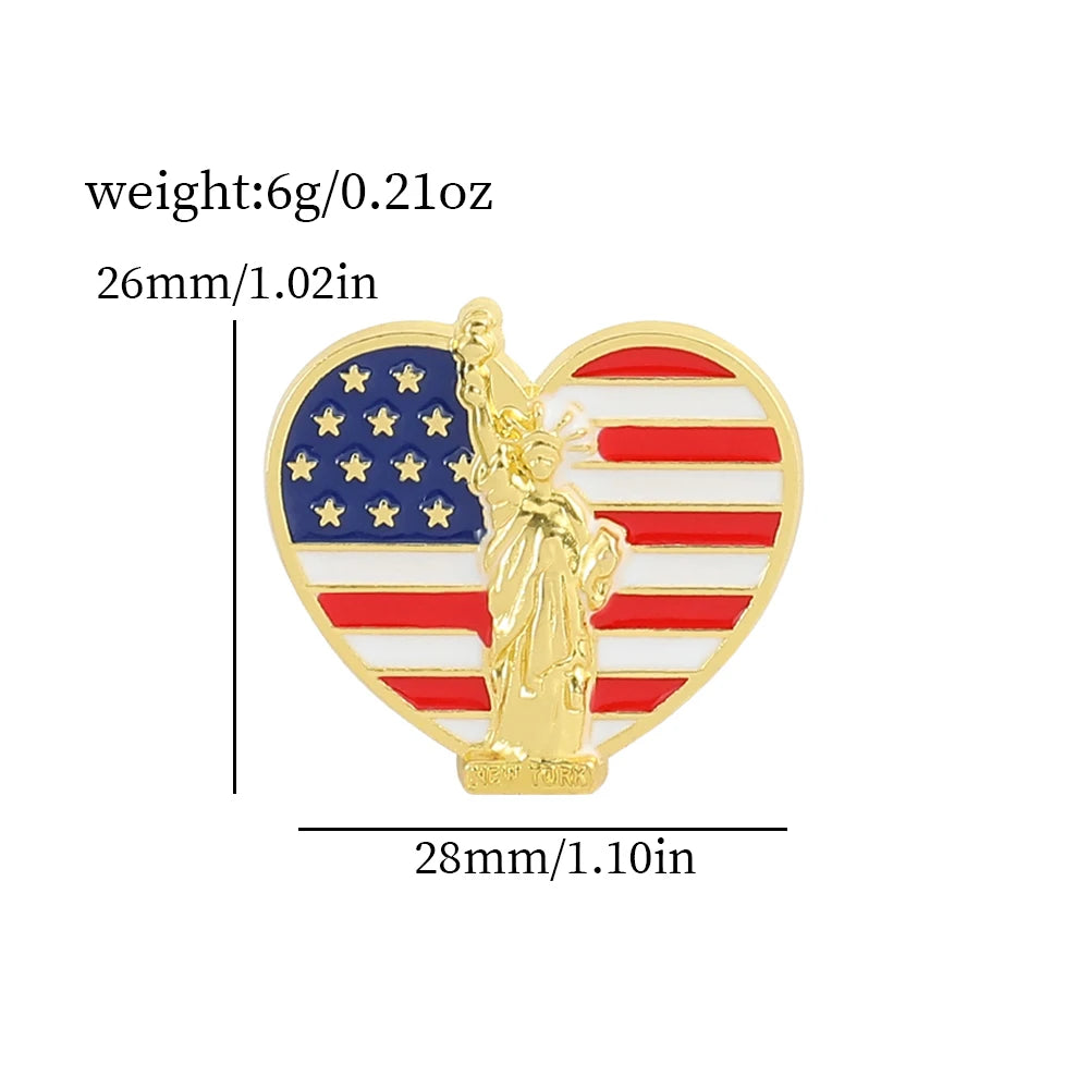 American Flag Cross Enamel Brooch Pin