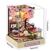DIY Miniature Wooden Dollhouse Kit with LED Lighting